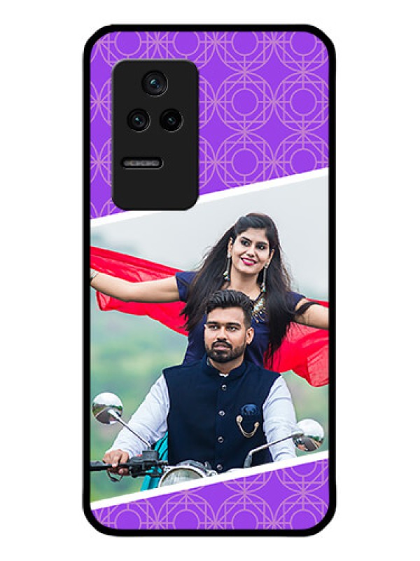 Custom Poco F4 5G Custom Glass Phone Case - Violet Pattern Design
