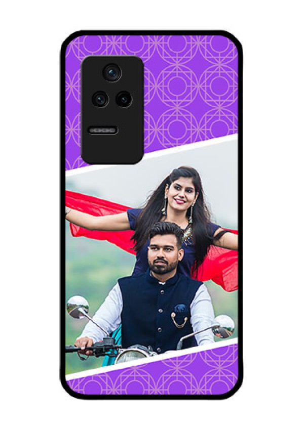 Poco F4 5G Custom Glass Phone Case - Violet Pattern Design