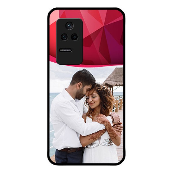 Poco F4 5G Custom Glass Mobile Case - Red Abstract Design