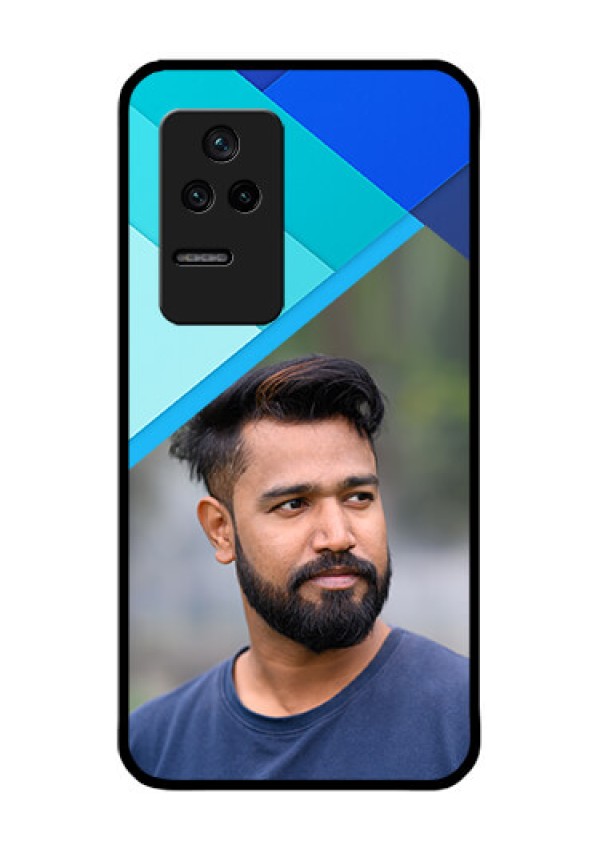 Poco F4 5G Custom Glass Phone Case - Blue Pattern Design