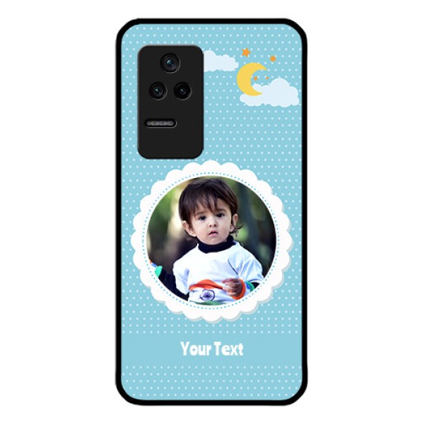 Poco F4 5G Personalised Glass Phone Case - Violet Pattern Design