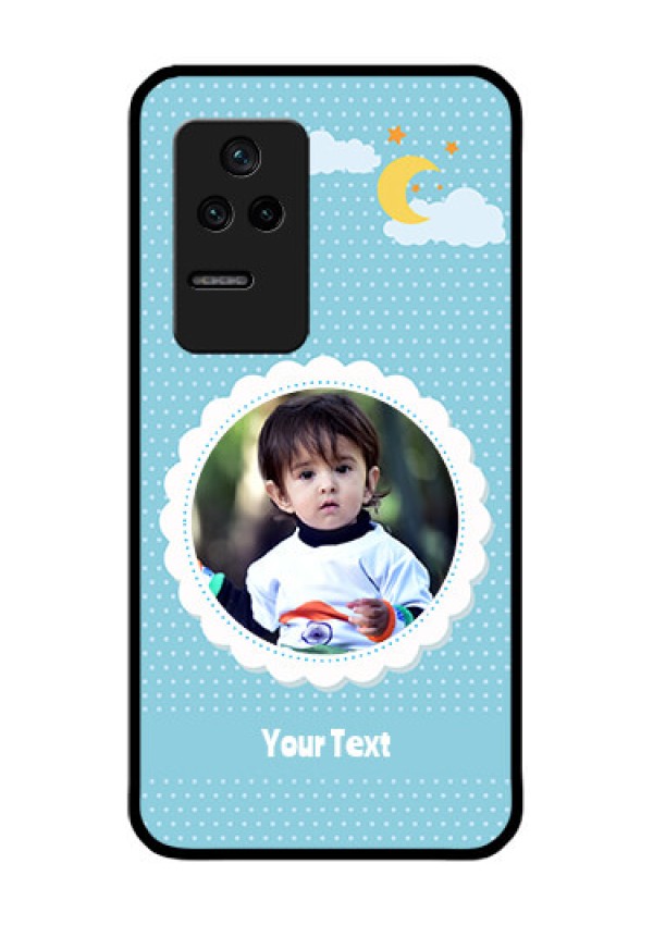 Poco F4 5G Personalised Glass Phone Case - Violet Pattern Design