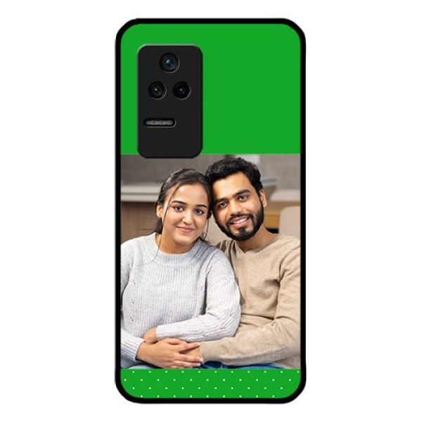 Poco F4 5G Personalized Glass Phone Case - Green Pattern Design