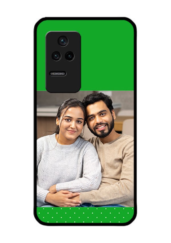 Poco F4 5G Personalized Glass Phone Case - Green Pattern Design