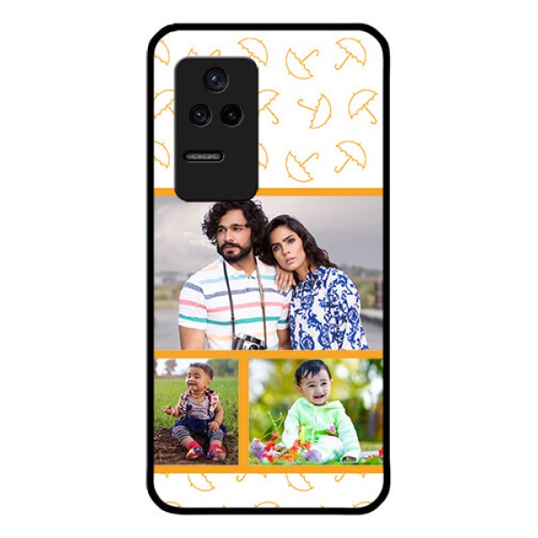 Poco F4 5G Custom Glass Mobile Case - Yellow Pattern Design