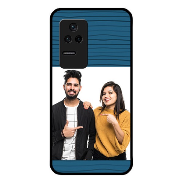 Poco F4 5G Custom Glass Phone Case - Blue Pattern Cover Design