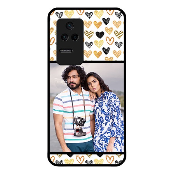 Poco F4 5G Photo Printing on Glass Case - Love Symbol Design