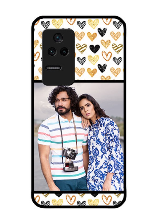 Poco F4 5G Photo Printing on Glass Case - Love Symbol Design