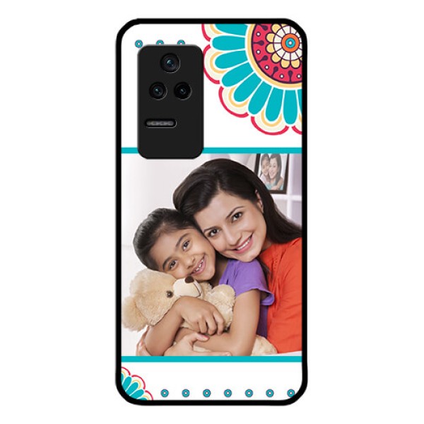 Poco F4 5G Custom Glass Phone Case - Flower Design