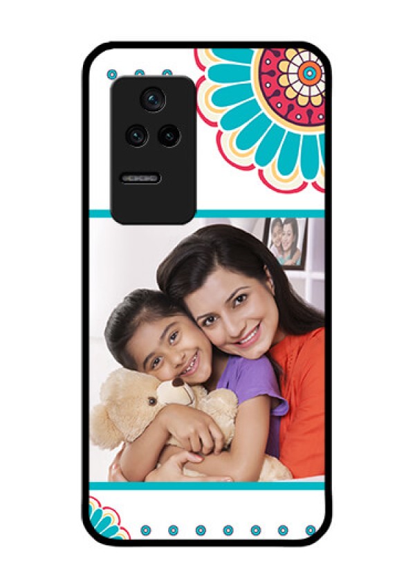 Poco F4 5G Custom Glass Phone Case - Flower Design