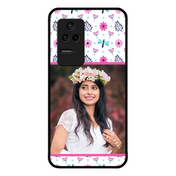 Poco F4 5G Photo Printing on Glass Case - Colorful Flower Design