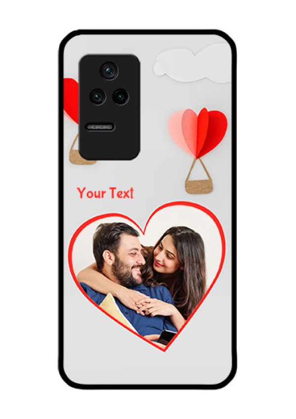 Poco F4 5G Custom Glass Mobile Case - Parachute Love Design