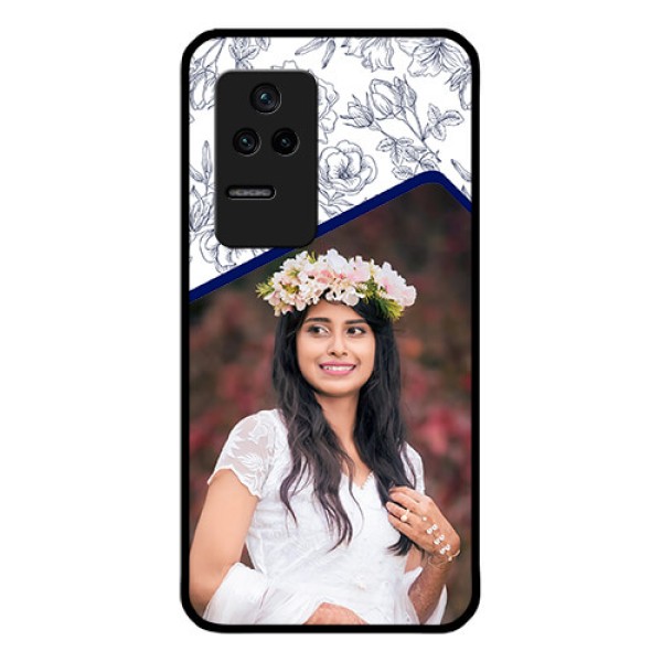 Poco F4 5G Personalized Glass Phone Case - Premium Floral Design