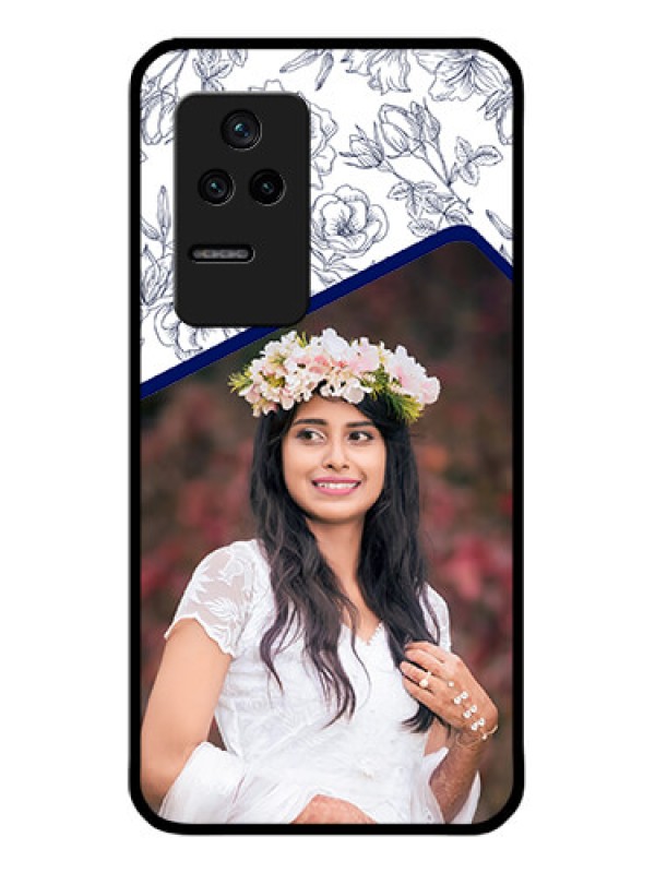 Custom Poco F4 5G Personalized Glass Phone Case - Premium Floral Design