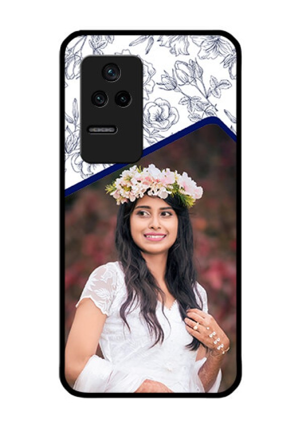 Poco F4 5G Personalized Glass Phone Case - Premium Floral Design