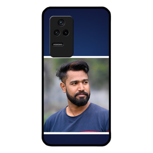 Poco F4 5G Personalized Glass Phone Case - Simple Royal Blue Design Poco F4 5G Personalized Glass Phone Case - Simple Royal Blue Design