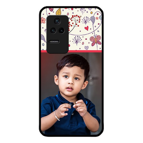 Poco F4 5G Custom Glass Mobile Case - Premium Floral Design