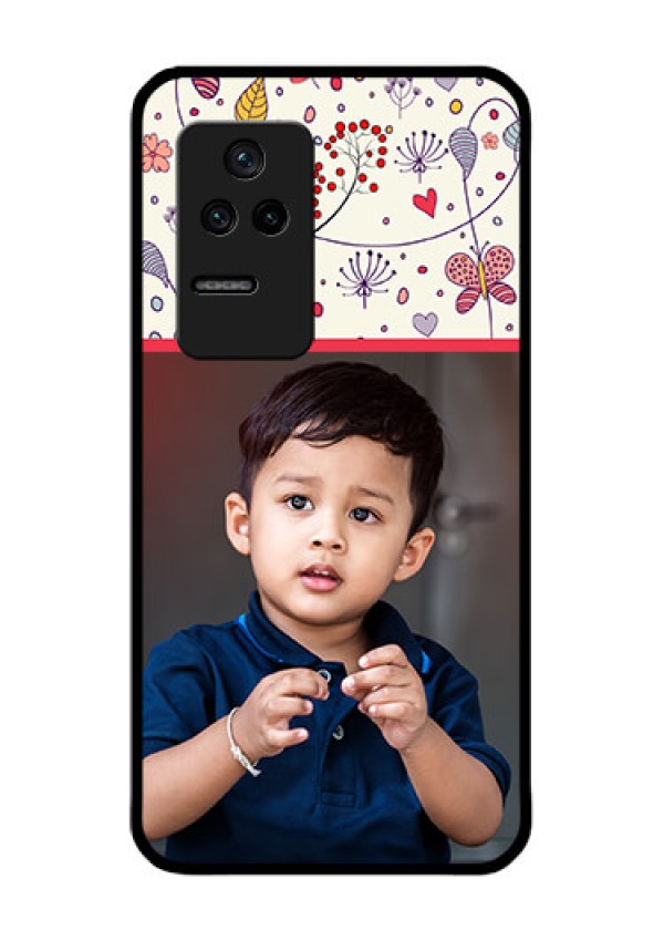 Poco F4 5G Custom Glass Mobile Case - Premium Floral Design