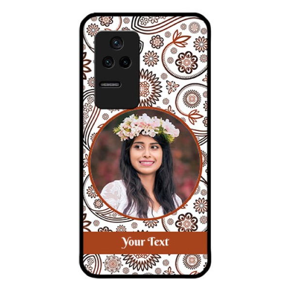 Poco F4 5G Custom Glass Mobile Case - Abstract Flower Design