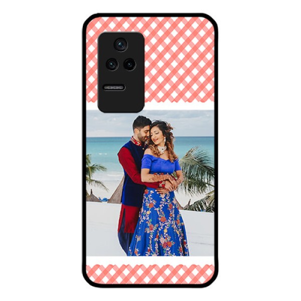 Poco F4 5G Personalized Glass Phone Case - Pink Pattern Design