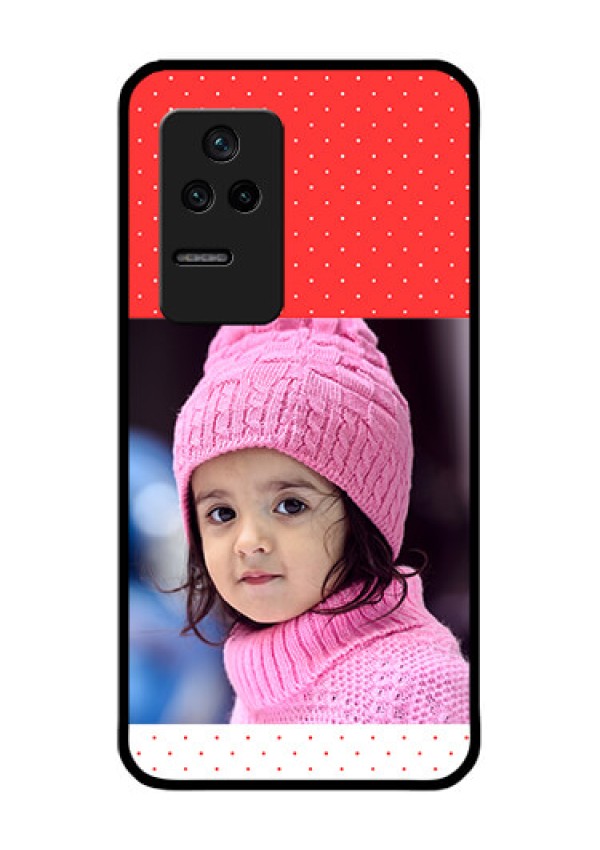 Poco F4 5G Photo Printing on Glass Case - Red Pattern Design
