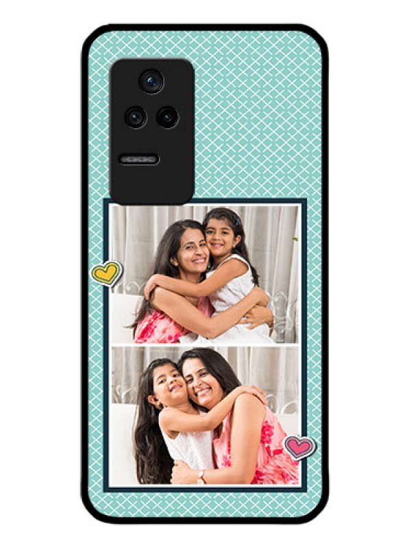 Custom Poco F4 5G Custom Glass Phone Case - 2 Image Holder with Pattern Design