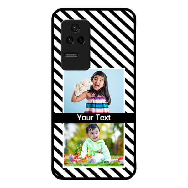 Poco F4 5G Photo Printing on Glass Case - Black And White Stripes Design Poco F4 5G Photo Printing on Glass Case - Black And White Stripes Design