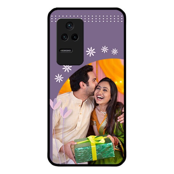 Poco F4 5G Custom Glass Mobile Case - Lavender flowers design