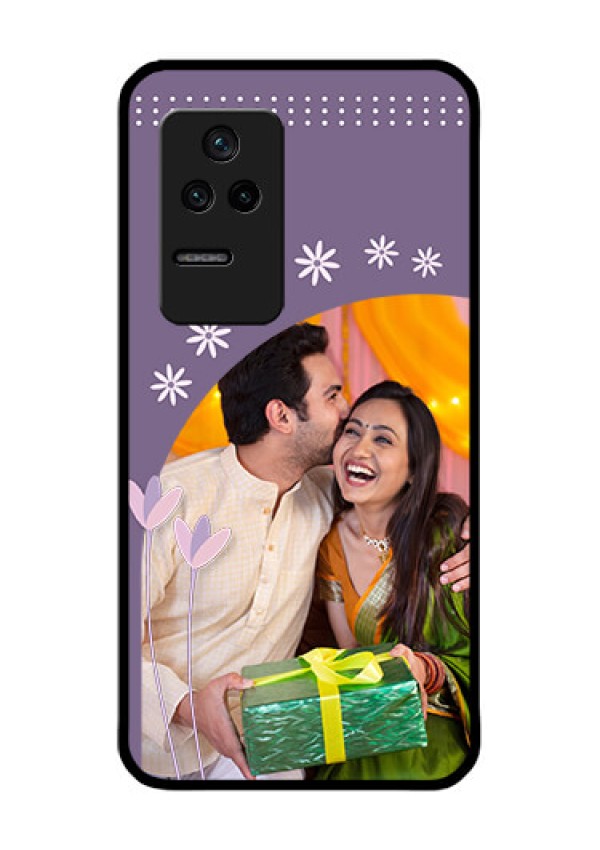 Poco F4 5G Custom Glass Mobile Case - Lavender flowers design