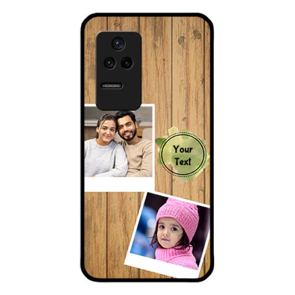 Poco F4 5G Custom Glass Phone Case - Wooden Texture Design