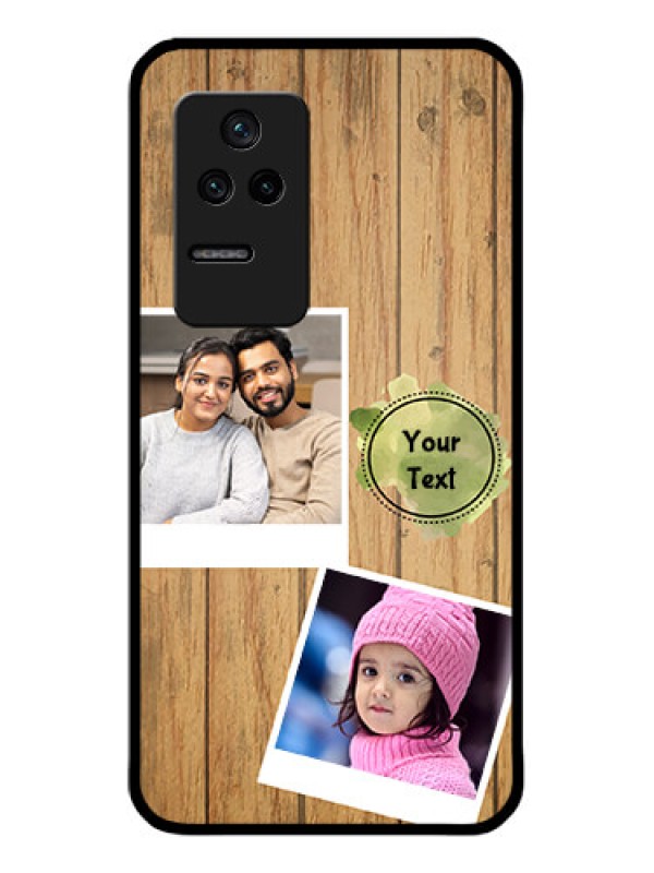 Custom Poco F4 5G Custom Glass Phone Case - Wooden Texture Design