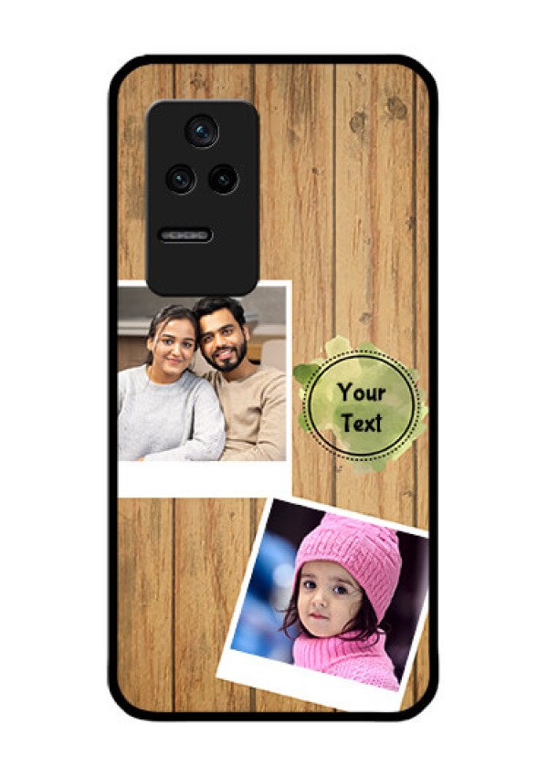 Poco F4 5G Custom Glass Phone Case - Wooden Texture Design
