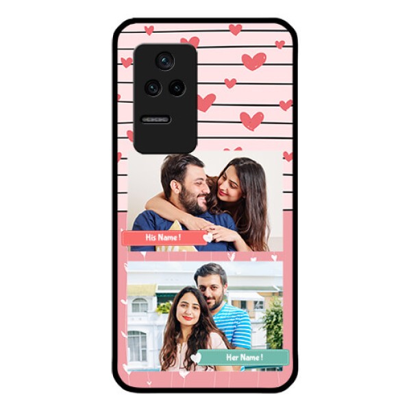 Poco F4 5G Custom Glass Mobile Case - Photo with Heart Design