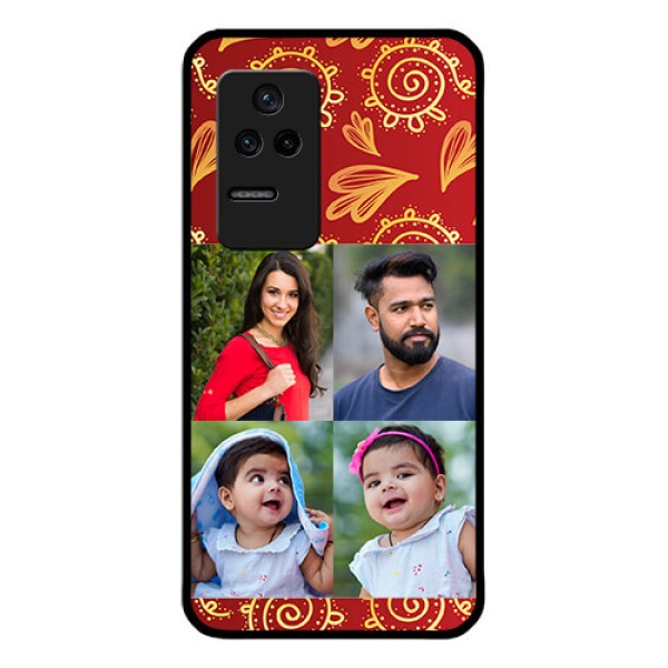 Poco F4 5G Photo Printing on Glass Case - 4 Image Traditional Design Poco F4 5G Photo Printing on Glass Case - 4 Image Traditional Design