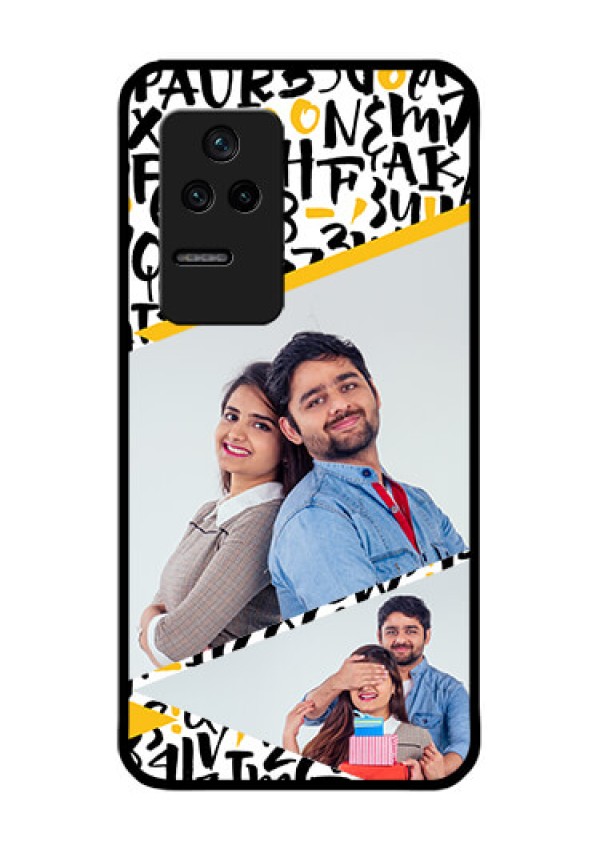 Poco F4 5G Custom Glass Mobile Case - Letters Pattern Design