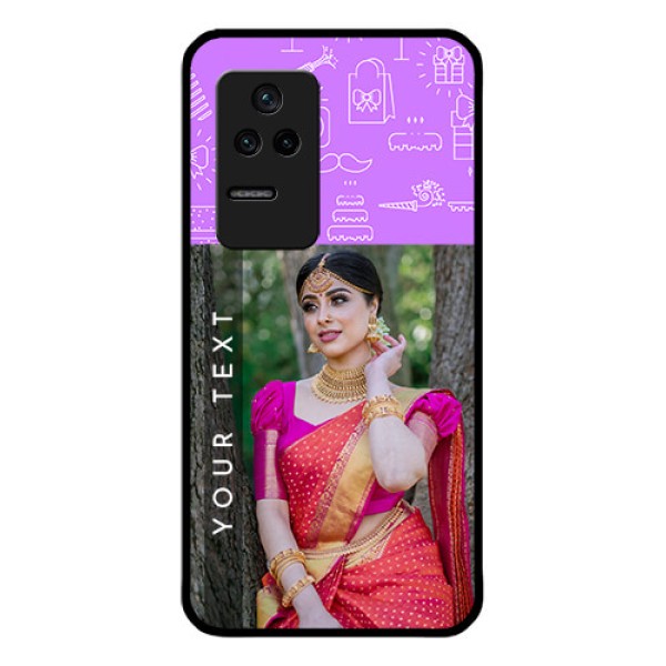 Poco F4 5G Custom Glass Mobile Case - Birthday Icons Design