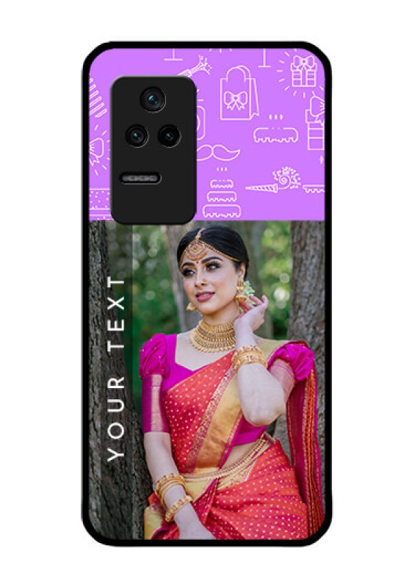 Poco F4 5G Custom Glass Mobile Case - Birthday Icons Design