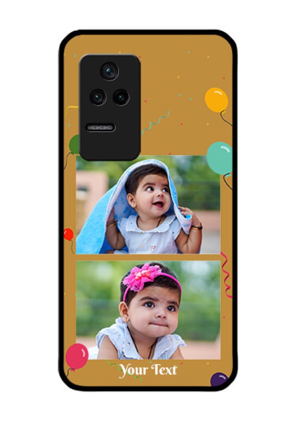 Poco F4 5G Personalized Glass Phone Case - Image Holder with Birthday Celebrations Design