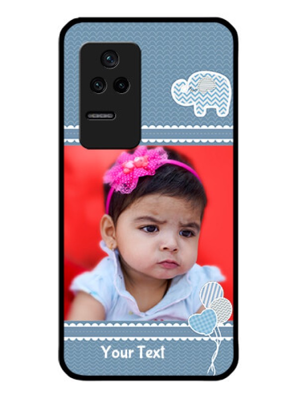 Custom Poco F4 5G Photo Printing on Glass Case - with Kids Pattern Design