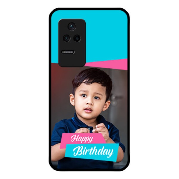 Poco F4 5G Personalized Glass Phone Case - Image Holder with 2 Color Design