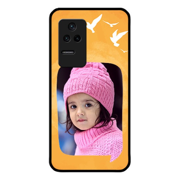 Poco F4 5G Personalized Glass Phone Case - Water Color Design with Bird Icons Poco F4 5G Personalized Glass Phone Case - Water Color Design with Bird Icons