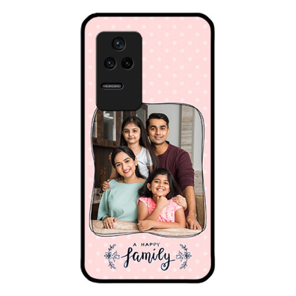 Poco F4 5G Custom Glass Phone Case - Family with Dots Design