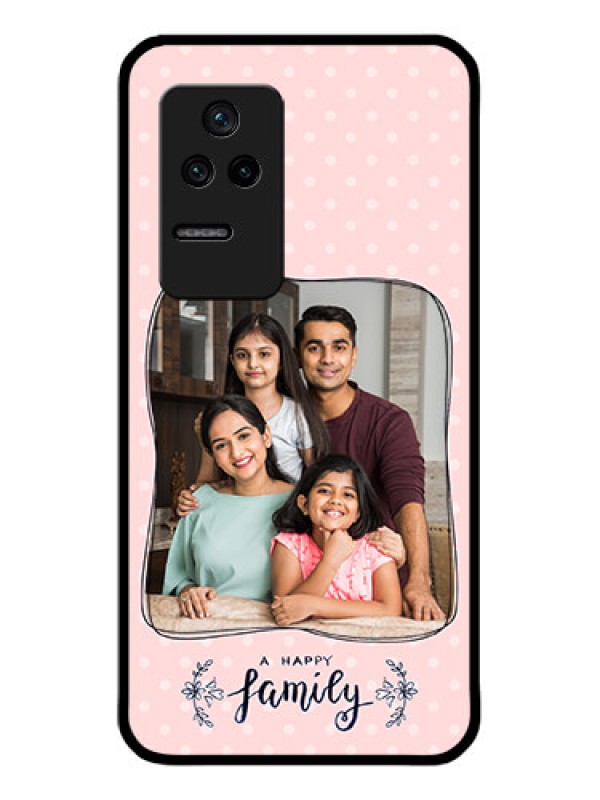 Custom Poco F4 5G Custom Glass Phone Case - Family with Dots Design