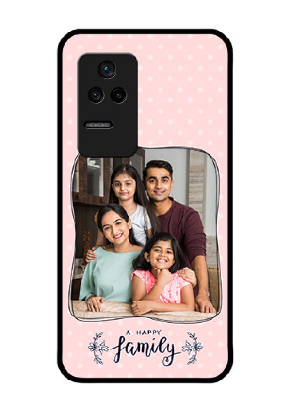 Poco F4 5G Custom Glass Phone Case - Family with Dots Design
