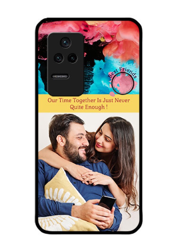 Poco F4 5G Custom Glass Mobile Case - Quote with Acrylic Painting Design