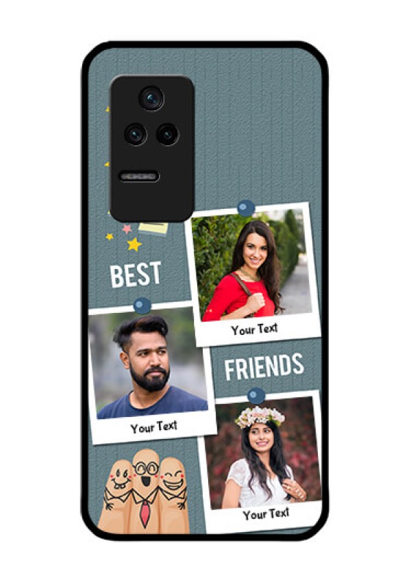 Poco F4 5G Personalized Glass Phone Case - Sticky Frames and Friendship Design