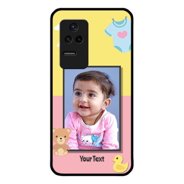 Poco F4 5G Photo Printing on Glass Case - Kids 2 Color Design