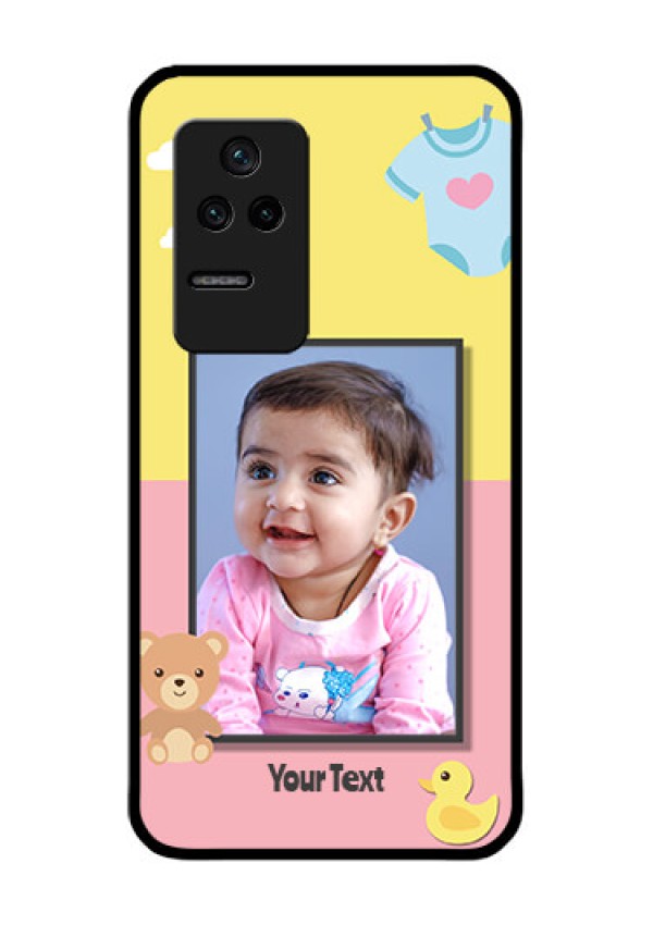 Poco F4 5G Photo Printing on Glass Case - Kids 2 Color Design