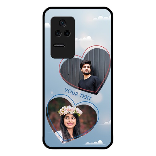 Poco F4 5G Custom Glass Mobile Case - Blue Color Couple Design