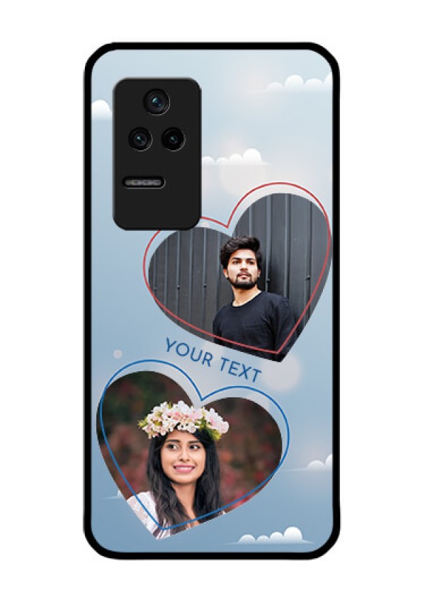 Poco F4 5G Custom Glass Mobile Case - Blue Color Couple Design